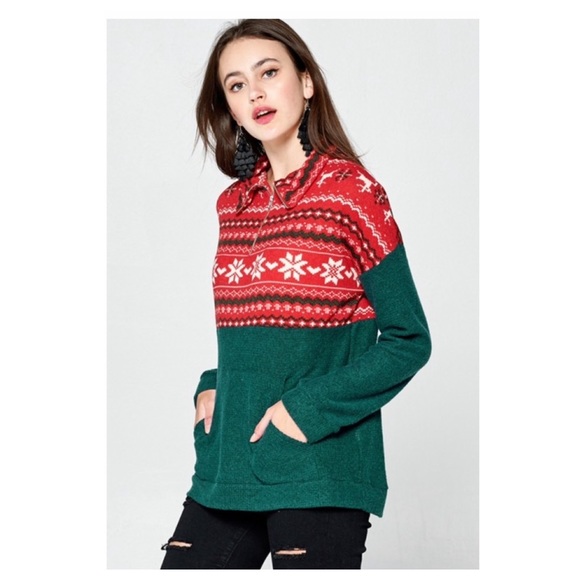❄️Snowflake printed Christmas top pullover - Picture 3 of 9
